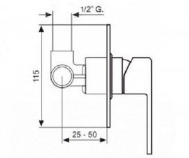 Змішувач для душа Emmevi Nefer прихованого монтажу білий матовий BIO77009