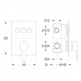 Смеситель для душа Imprese Smart Click скрытого монтажа хром ZMK101901202