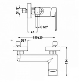 Змішувач для душа Eurorama Blog змішувач хром 135100C