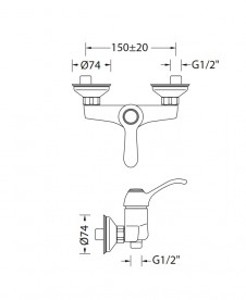 Смеситель для душа Eurorama Dodo однорычажный бронза 16100B