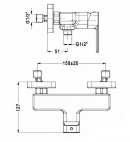 Змішувач для душа Eurorama Tono змішувач хром 144100C