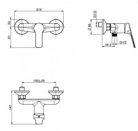 Змішувач для душа Fima Carlo Frattini Serie 4 одноважільний хром F3765/1CR