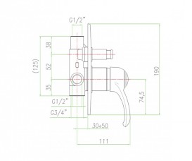 Смеситель для душа Fiore Jafar скрытого монтажа с переключателем бронза 47ZZ5134