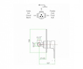 Смеситель для душа Fiore Kyma скрытого монтажа однорычажный хром 75CR6515