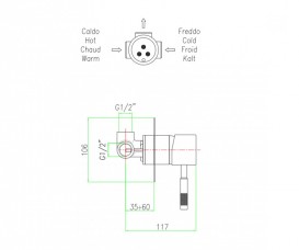 Змішувач для душа Fiore Xenon прихованого монтажу чорний матовий 44NN7515