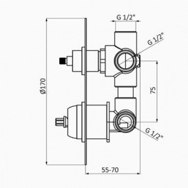Змішувач для раковини GRB Aura Chrome одноважільний 2 споживача хром 75135750