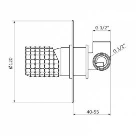 Змішувач для душа GRB Aura прихованого монтажу термостатичний чорний 75115752