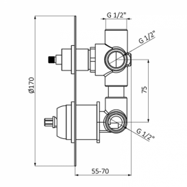 Смеситель для душа GRB Axis однорычажный с переключателем черный 74145742