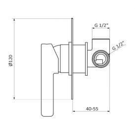 Смеситель для душа GRB Axis скрытого монтажа однорычажный черный 74115742