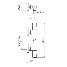 Змішувач для душа GRB E-Dry термостатичний хром 40435409