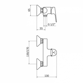 Смеситель для душа GRB E-Plus настенный однорычажный хром 35112350