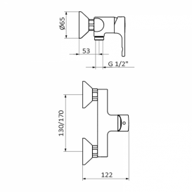 Змішувач для душа GRB Eco Prime одноважельний хром 15320150