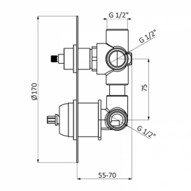 Смеситель для душа GRB Eco Prime скрытого монтажа однорычажный с переключателем хром 15135150