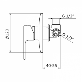 Смеситель для душа GRB Eco Prime скрытого монтажа хром 331900