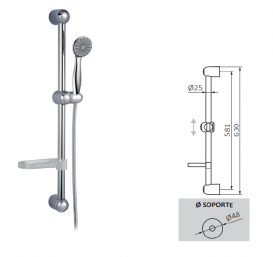 Смеситель для душа GRB Eco Prime термостатический с душевой лейкой хром 134500