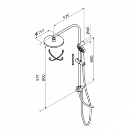 Смеситель для душа GRB Eco-Prime термостатический с душевым гарнитуром хром 39426390