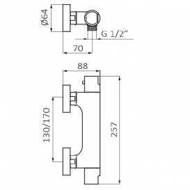 Смеситель для душа GRB Eco-Prime термостатический с душевым гарнитуром хром 39426390
