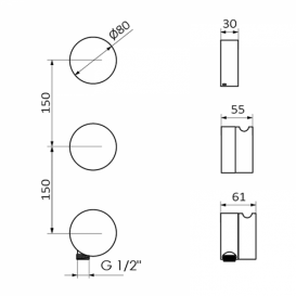 Змішувач для душа GRB in Cool термостатичний 2/3 з одним зовнішнім виходом прихованого монтажу хром 90104000