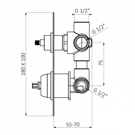 Змішувач для душа GRB Kala одноважельний на два споживача білий 60135602