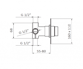 Змішувач для душа GRB Kala перемикач термостатичний хром 136700
