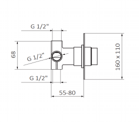 Смеситель для душа GRB Kala переключатель термостатический хром 136800