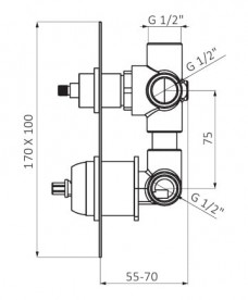 Смеситель для душа GRB Premier однорычажный 2 потребителя хром 50135500