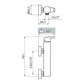 Змішувач для душа GRB Premier одноважельний з душовим гарнітуром хром 50328500