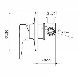 Смеситель для душа GRB Tender скрытого монтажа однорычажный хром 40115400