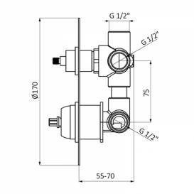 Змішувач для душа GRB Tender прихованого монтажу одноважельний хром 40135400