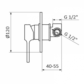 Змішувач для душа GRB Time прихованого монтажу одноважельний білий 47115471