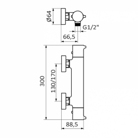 Змішувач для душа GRB Time термостатичний з душовим гарнітуром чорний 47316472