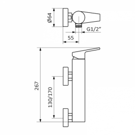 Змішувач для душа GRB Winner одноважельний з душовим гарнітуром хром 44326440