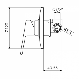 Змішувач для душа GRB Winner прихованого монтажу одноважельний хром 44115440