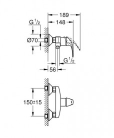 Смеситель для душа Grohe BauCurve однорычажный хром 23631000