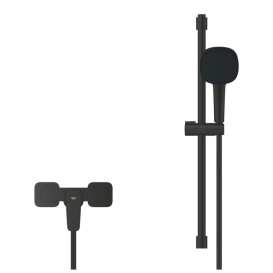 Смеситель для душа Grohe Cubeo с душевым гарнитуром черный матовый 1018252430