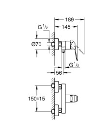 Смеситель для душа Grohe Dice однорычажный хром 1018740000