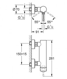 Змішувач для душу Grohe Essence одноважільний фантомний чорний 25252KF1