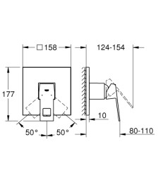 Змішувач для душу Grohe Eurocube вбудований одноважільний графіт темний матовий 24061AL0