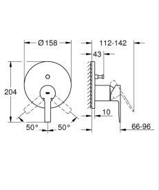 Смеситель для душа Grohe Lineare встраиваемый однорычажный суперсталь 24064DC1