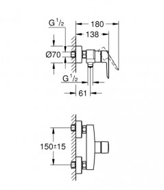 Смеситель для душа Grohe QuickFix Start однорычажный черный матовый 322792432