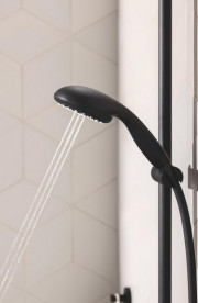 Змішувач для душу Grohe QuickFix Start із душовим гарнітуром чорний матовий UA30330801