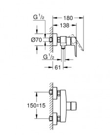 Смеситель для душа Grohe QuickFix Start однорычажный хром 24208002