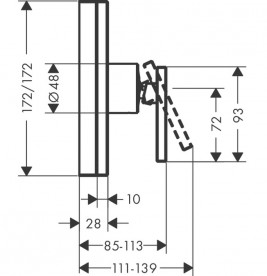 Смеситель для душа Hansgrohe Axor Edge однорычажный встраиваемый хром 46650000