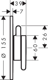 Змішувач для душу Hansgrohe Axor One вбудований хром 48415000