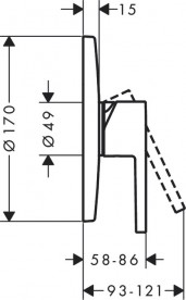 Смеситель для душа Hansgrohe Axor Starck встраиваемый хром 10614000
