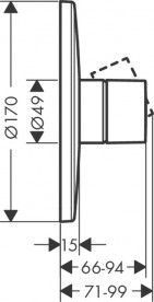 Смеситель для душа Hansgrohe Axor Uno встраиваемый хром 45605000