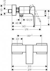 Смеситель для душа Hansgrohe Metropol однорычажный черный матовый 32560670