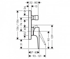 Смеситель для душа Hansgrohe Metropol скрытого монтажа однорычажный хром 32545000