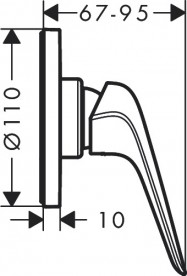 Смеситель для душа Hansgrohe Novus однорычажный хром 71063000