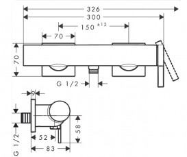 Смеситель для душа Hansgrohe Tecturis E однорычажный шлифованная бронза 73620140